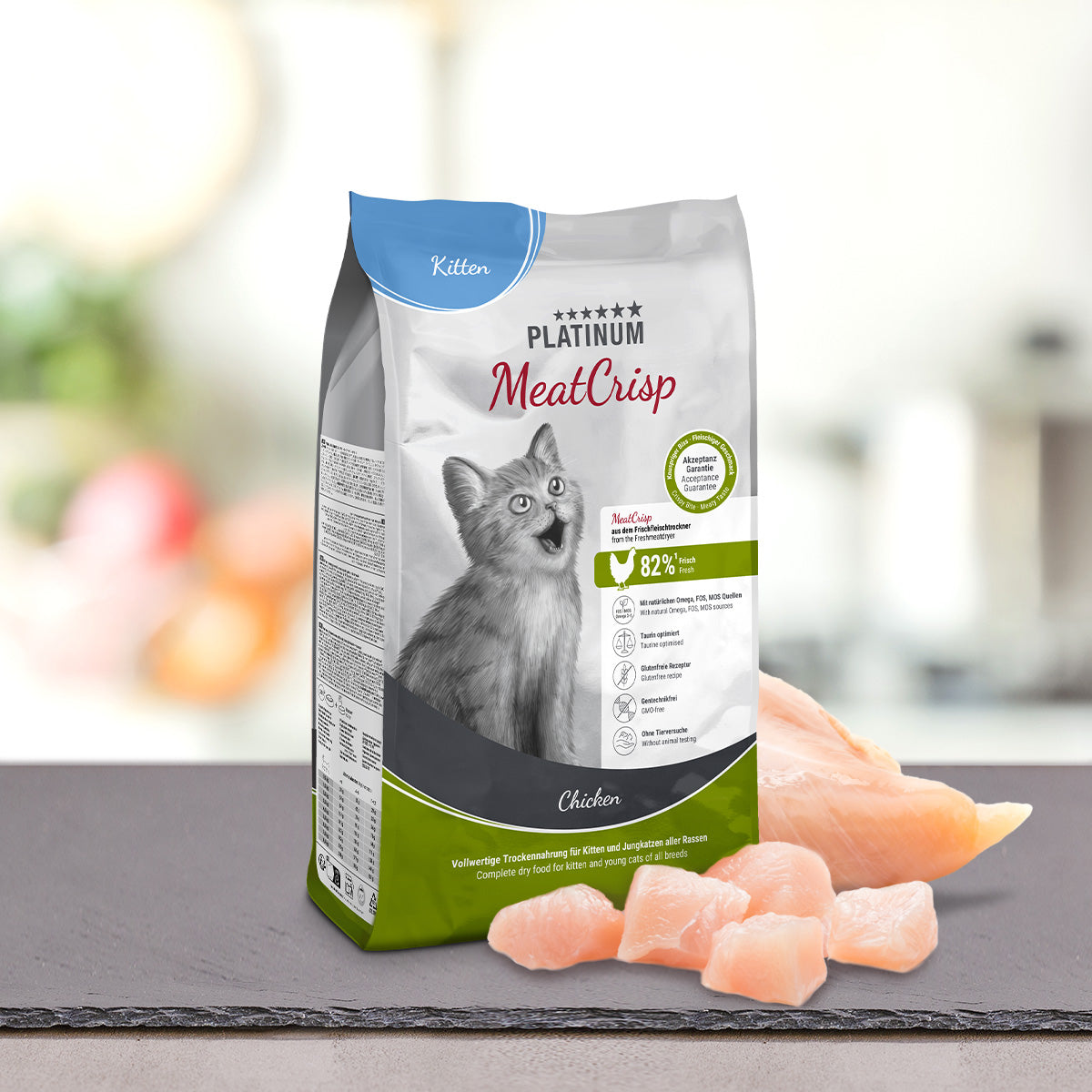PLATINUM MeatCrisp Kitten Chicken, vrečka s strani