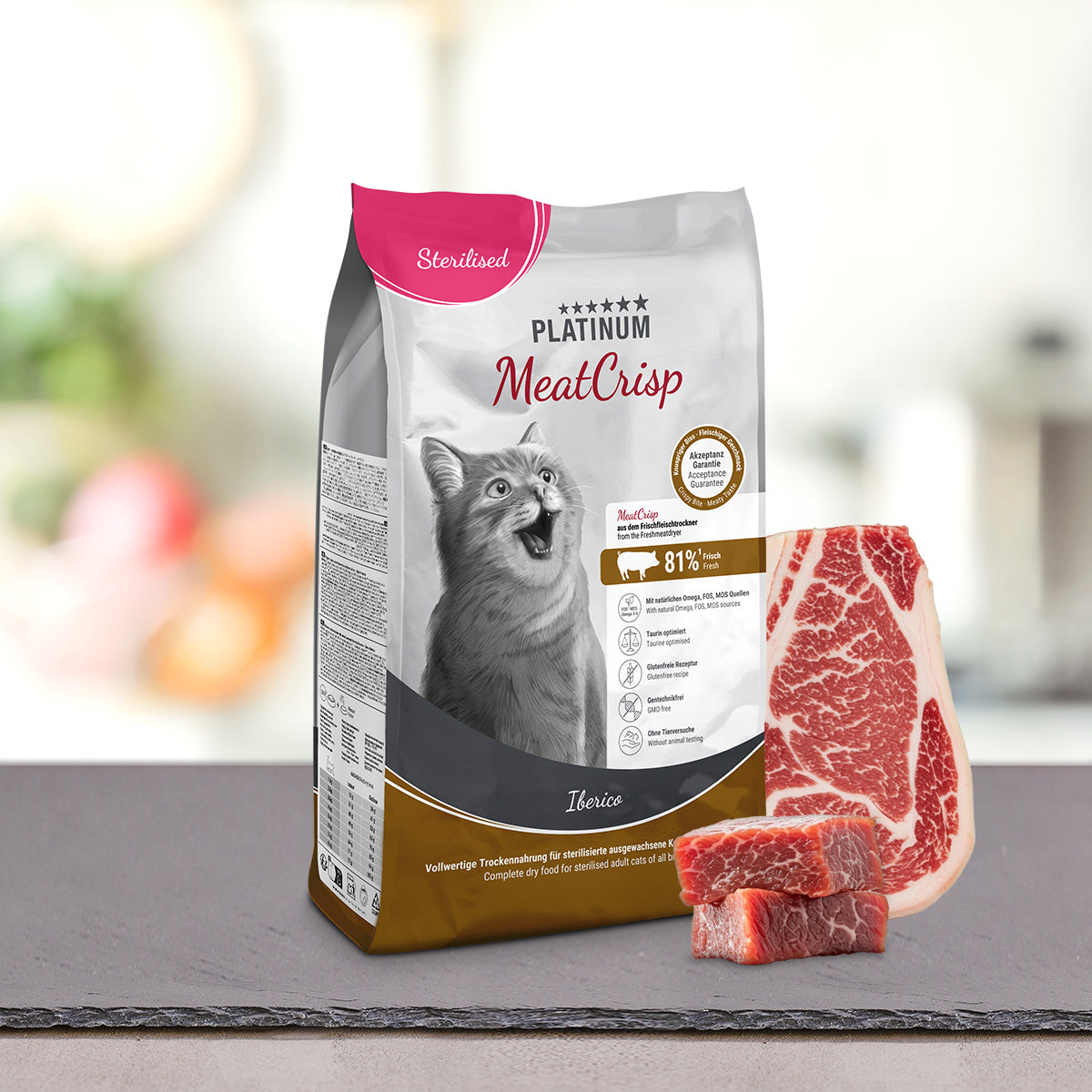 PLATINUM MeatCrisp Sterilised Iberico, vrečka s strani